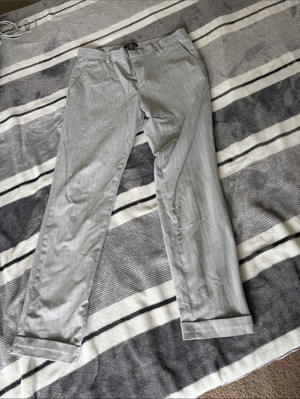 H&M Light Gray Pinstripe Dress Pants